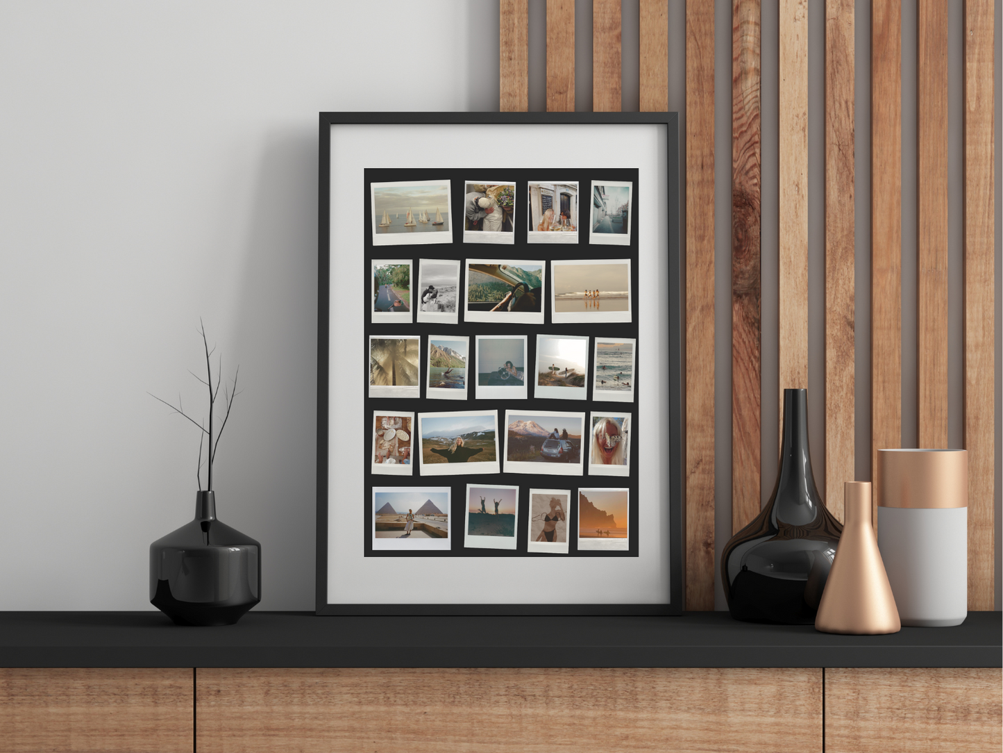 Personalizable Black Polaroids Poster